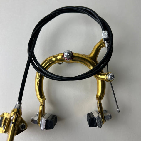 VINTAGE NOS BMX DIA COMPE 1020 REAR BRAKE WITH LEVER ANODIZED GOLD 5583 JAPAN