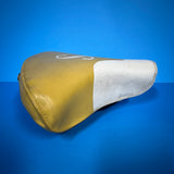 SCHWINN APPROVED BICYCLE S SEAT YELLOW / WHITE FITS VARSITY ROAD BIKES OTHERS VINTAGE