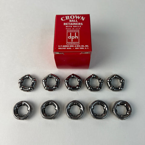 DPH CROWN BALL RETAINERS WITH BALLS BEARING SET BOX FOR HUB NATL 10 NOS