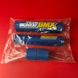 OLD SCHOOL BMX BICYCLE PAD SET TEAM MURRAY BLUE / YELLOW / WHITE VINTAGE NOS